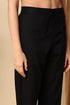 Plus Size Black Pure Cotton Solid Embroidered Straight Suit Set